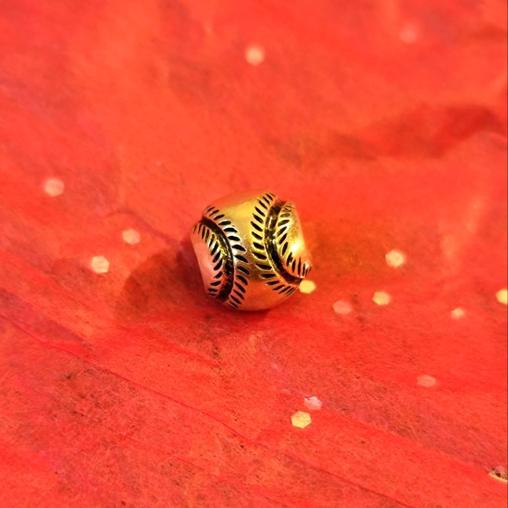 925 TH IBB Sterling Silver Baseball Charm fits Pandora Type Bracelets